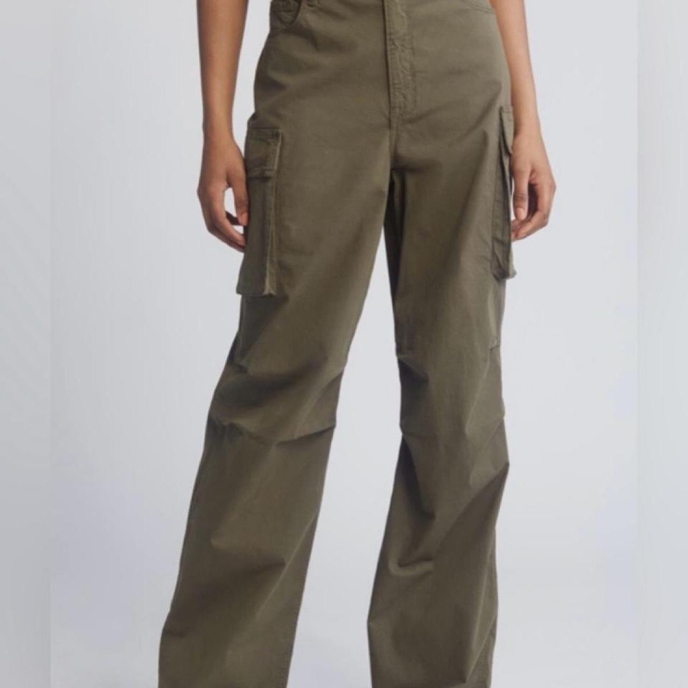 NWT Good American Good Skate Twill Cargo Pants Olive Green sz 4